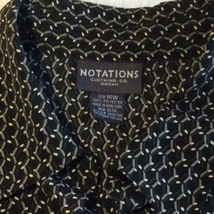 Long Sleeve Button Down Geometric Blouse